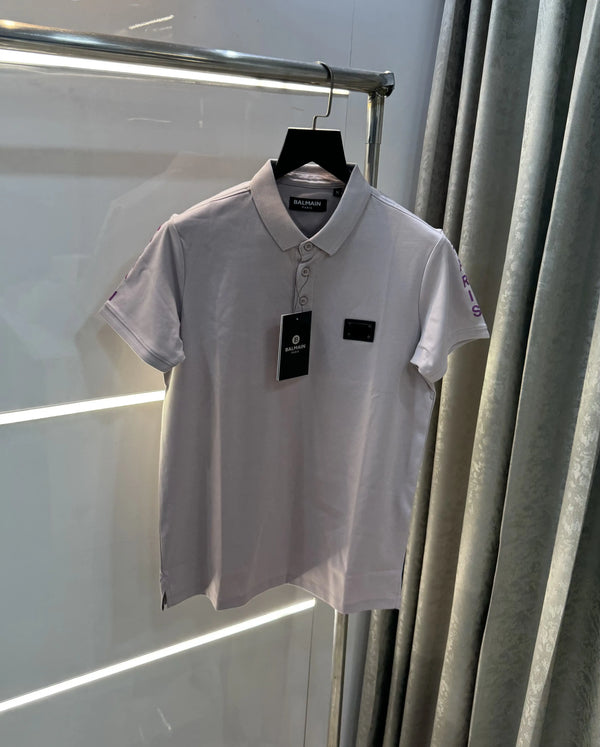 Balmai n Paris Peach Logo Work Imported Polo T-Shirt