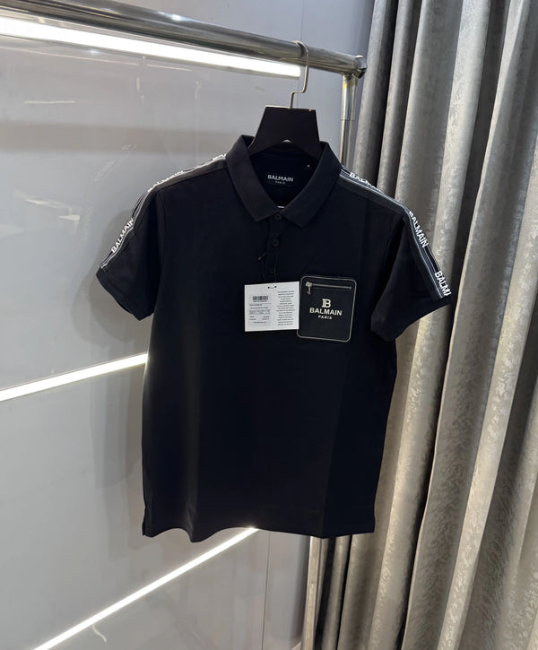 Balmai n Paris Black A Logo Work Imported Polo T-Shirt