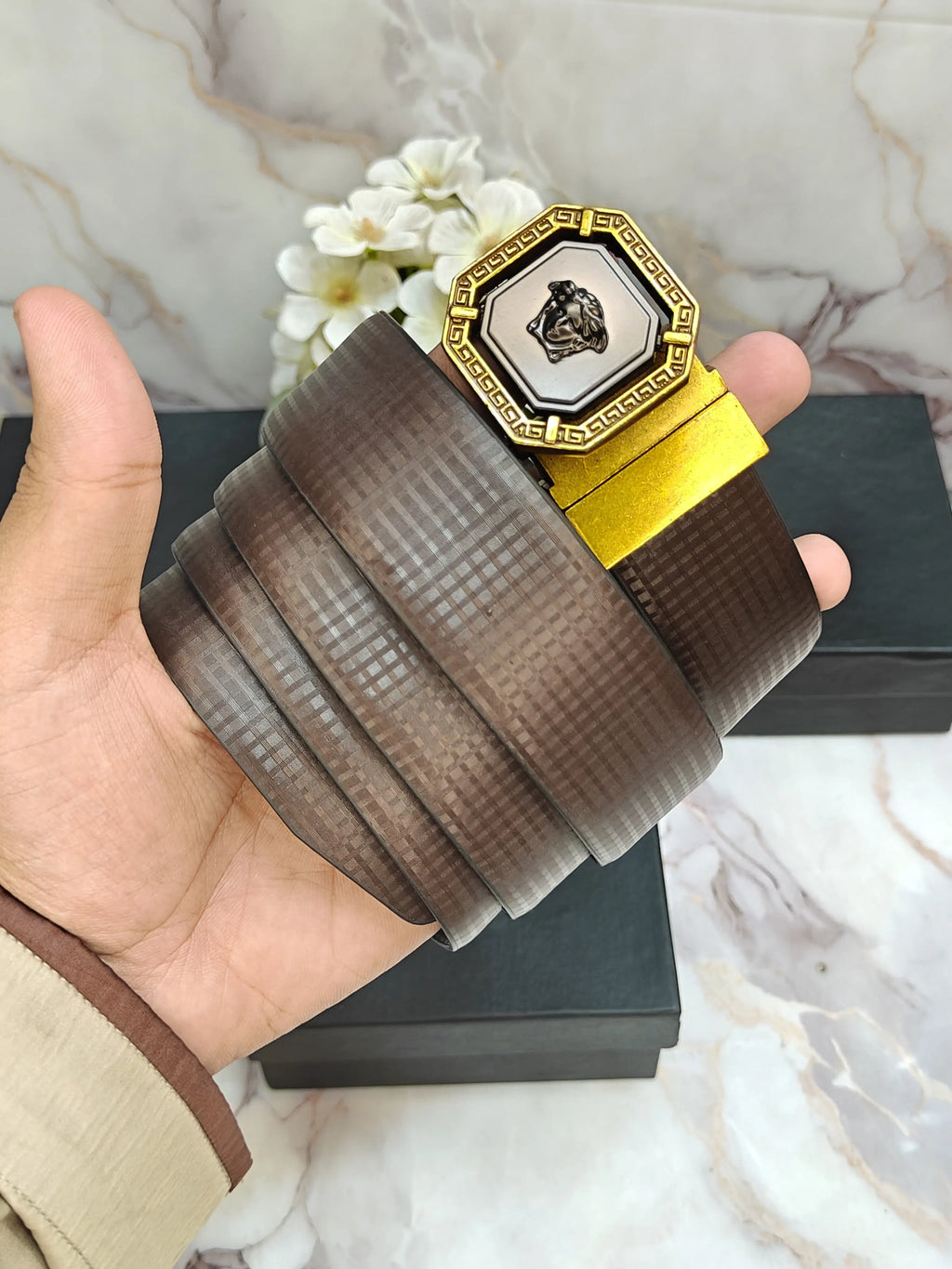 VERSACE PREMIUM QUALITY REVERSEABLE BELT WITH OG BOX VR-103