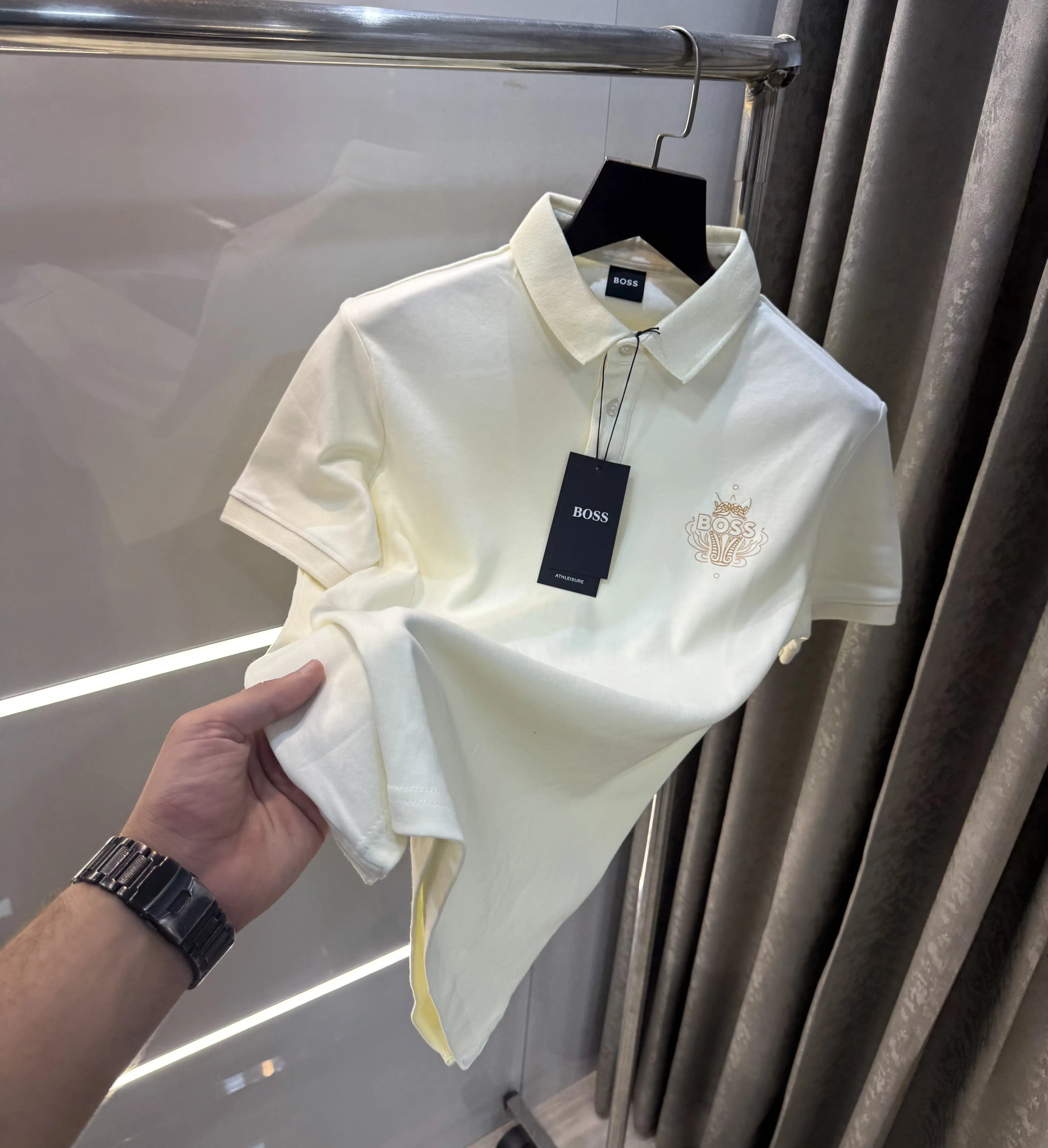 Hugo  Boss Cream Limited Edition Premium Polo T-shirt Secondary image