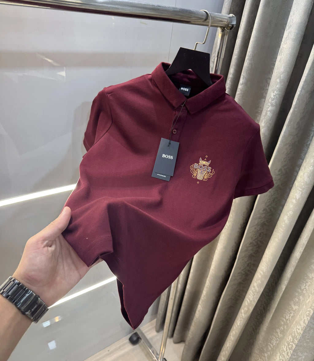 Hugo  Boss Wine Limited Edition Premium Polo T-shirt