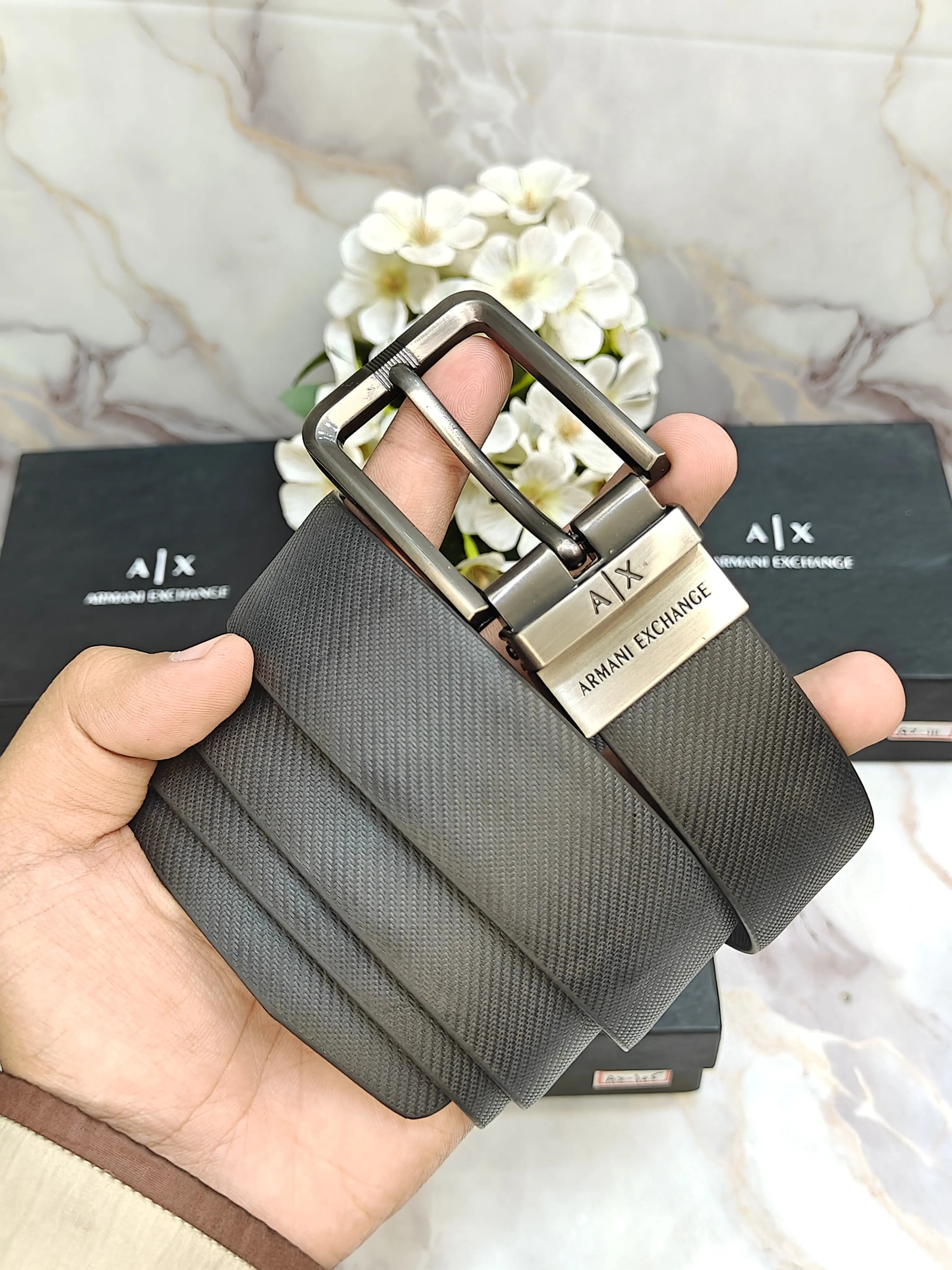 AX ARMANI EXCHANGE PREMIUM QUALITY REVERSEABLE BELT WITH OG BOX