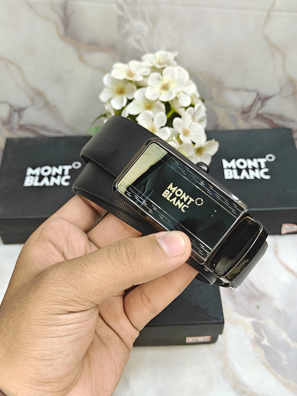 MONT BLANC PREMIUM QUALITY AUTOLOCK REVESABLE BELT WITH OG BOX