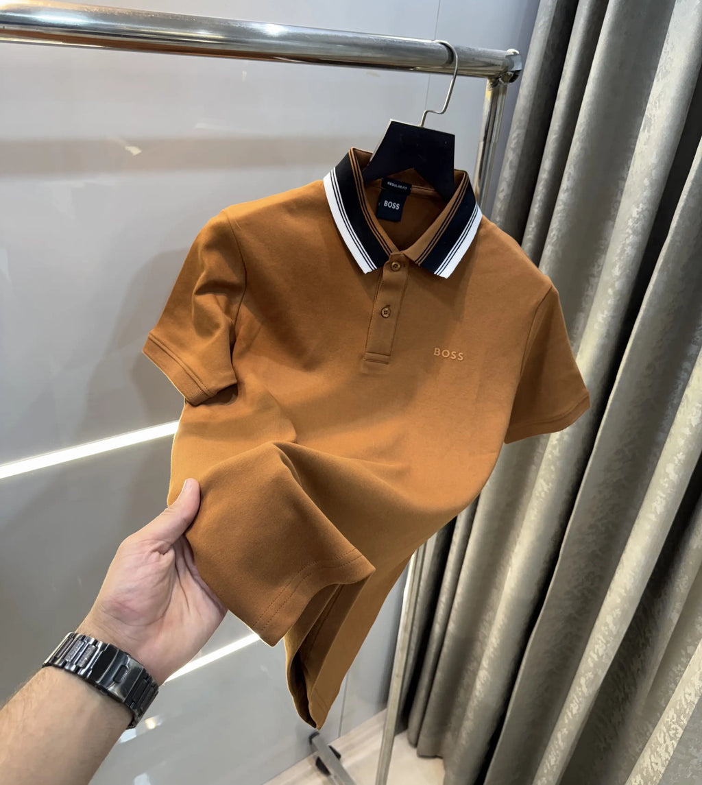 Hugo Boss Brown Premium Polo T-Shirt