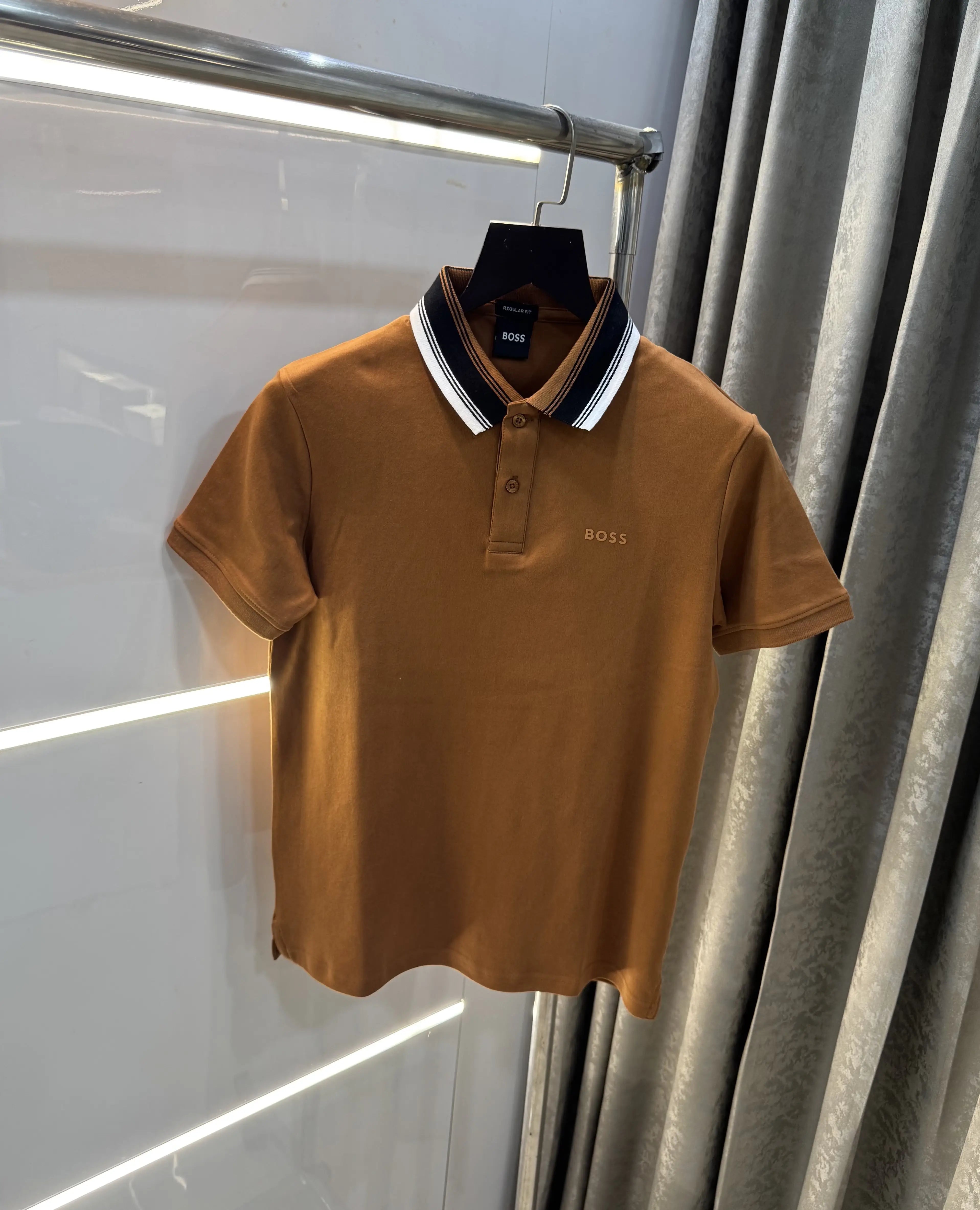 Hugo Boss Brown Premium Polo T-Shirt