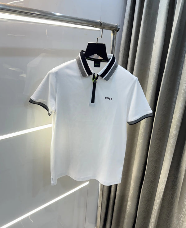 Hugo Boss White Premium Polo T-Shirt