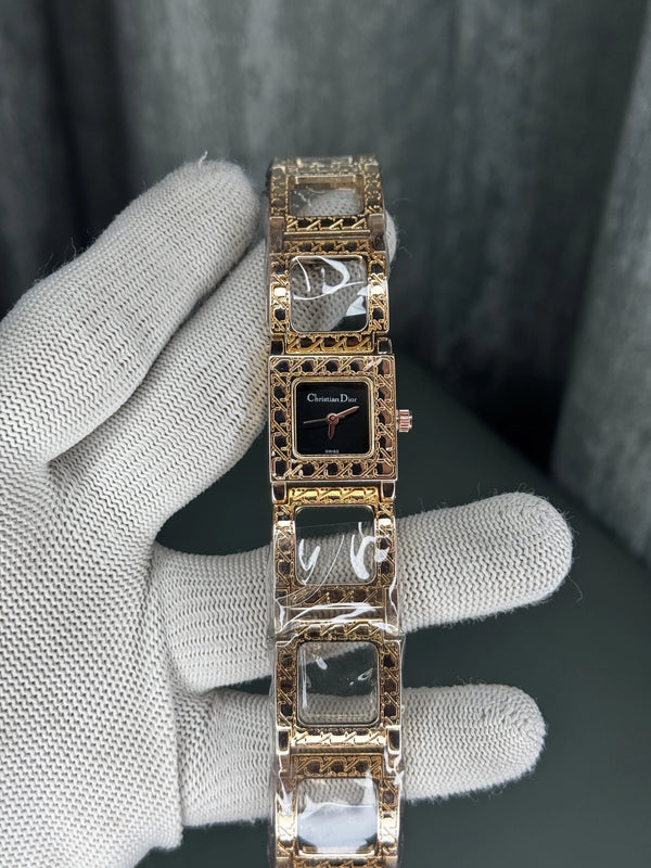 Dio r Rose Gold Black Premium Ladies Watch