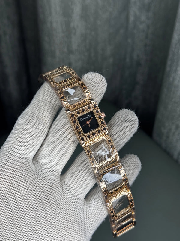 Dio r Rose Gold Black Premium Ladies Watch