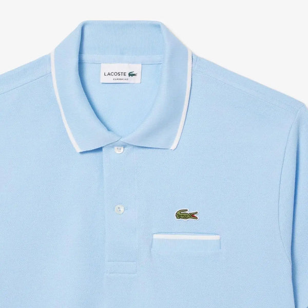 Lacost e Sky Blue Embroidery Logo Premium Polo T-Shirt