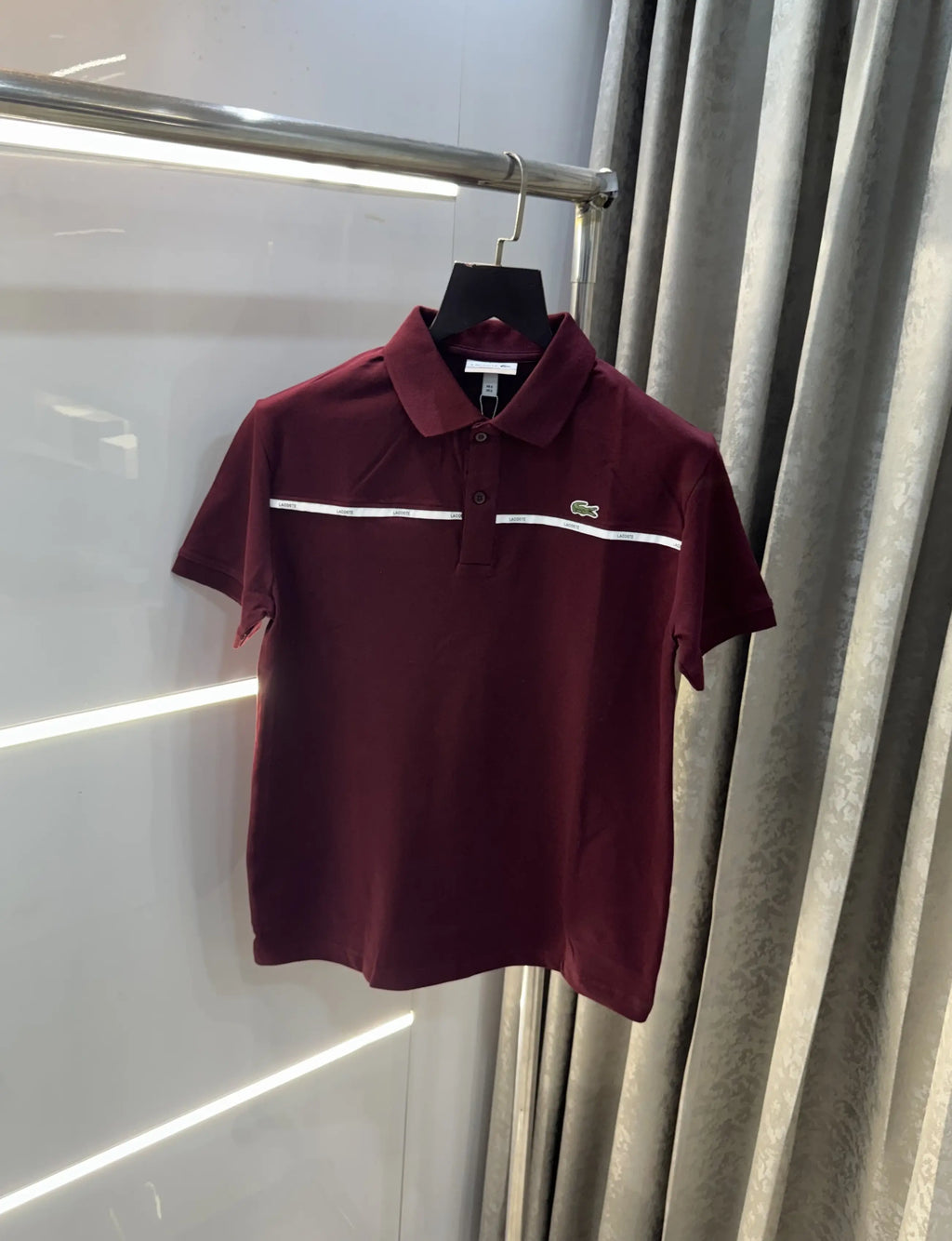 Lacost e Wine Embroidery Logo Premium Polo T-Shirt