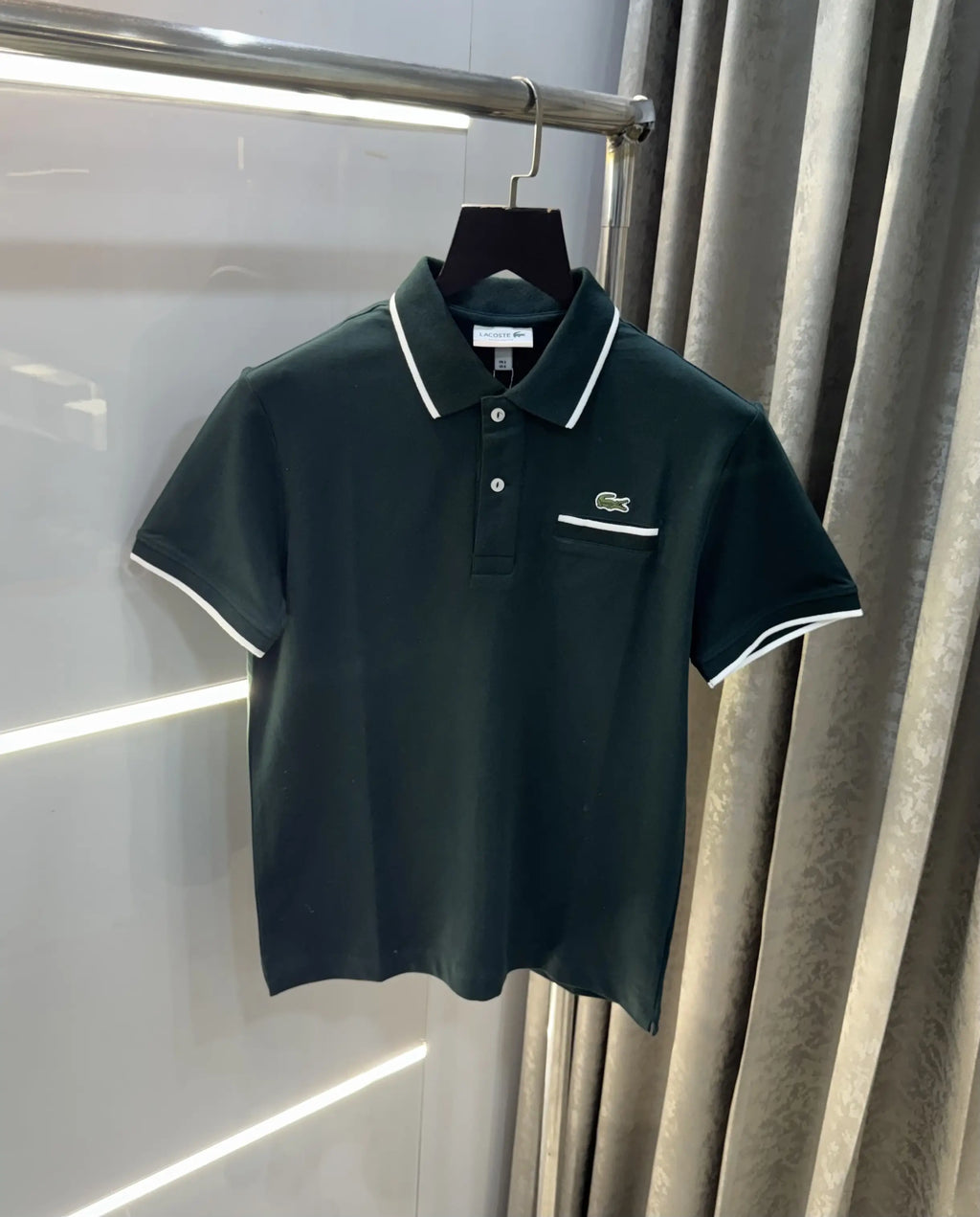 Lacost e Bottle Green Embroidery Logo Premium Polo T-Shirt