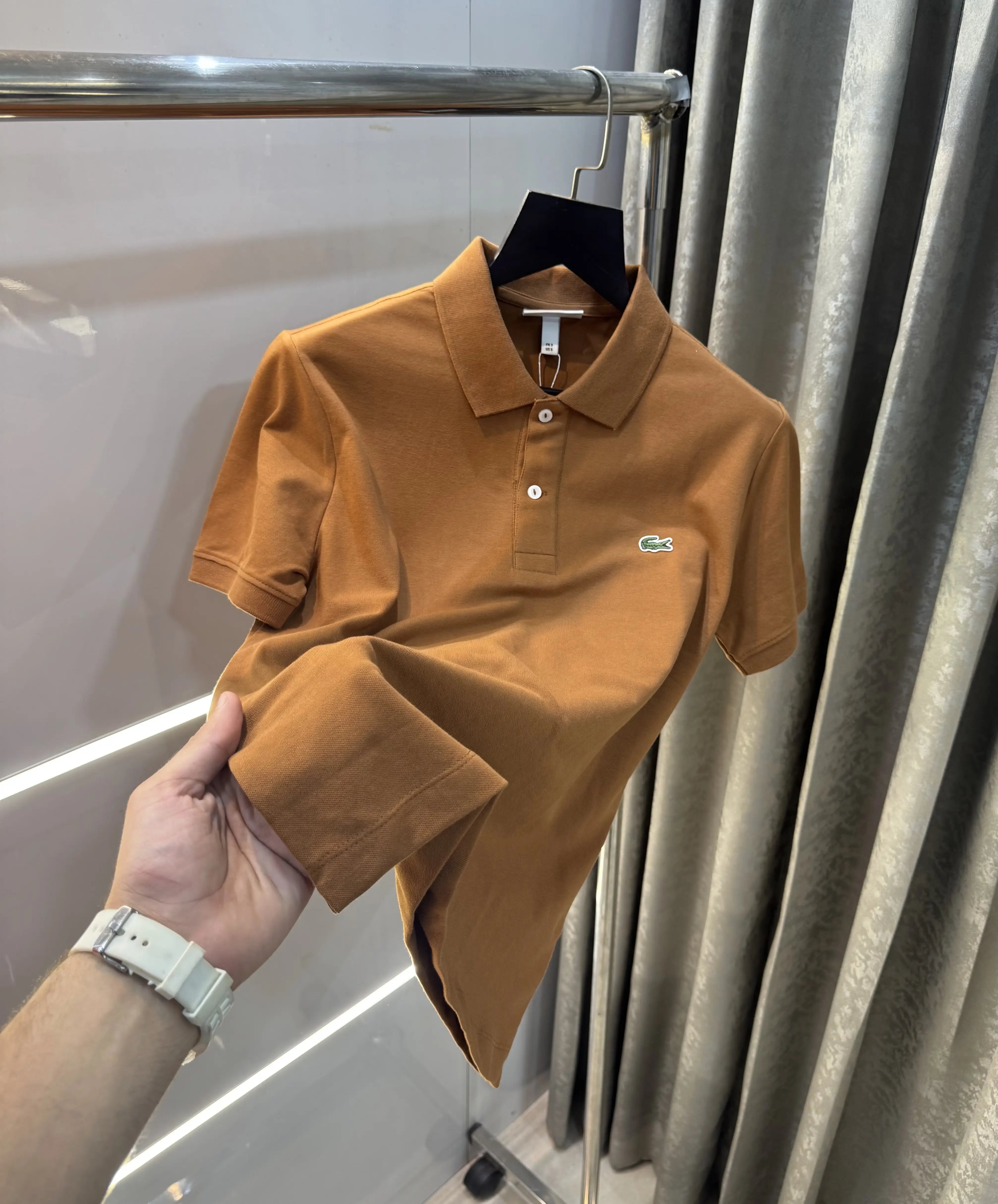 Lacost e Brown Embroidery Logo Premium Polo T-Shirt Secondary image