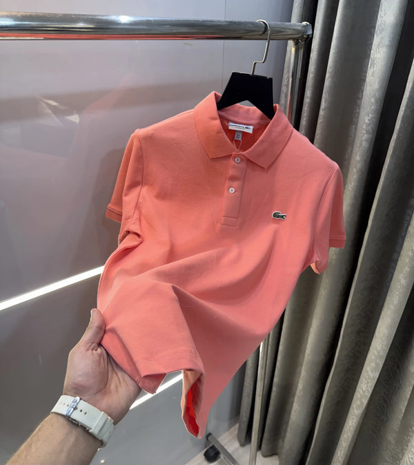 Lacost e Peach Embroidery Logo Premium Polo T-Shirt