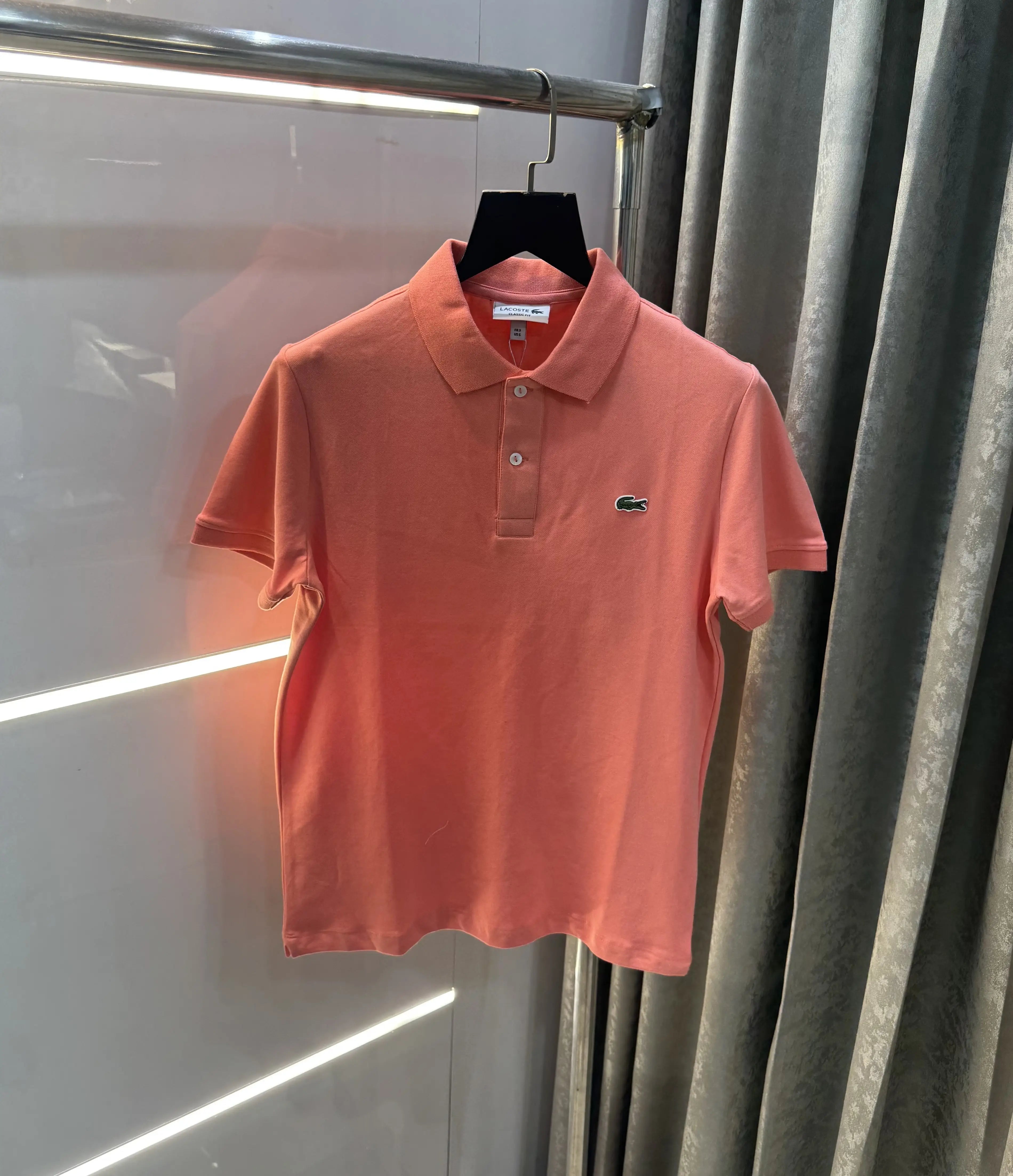 Lacost e Peach Embroidery Logo Premium Polo T-Shirt