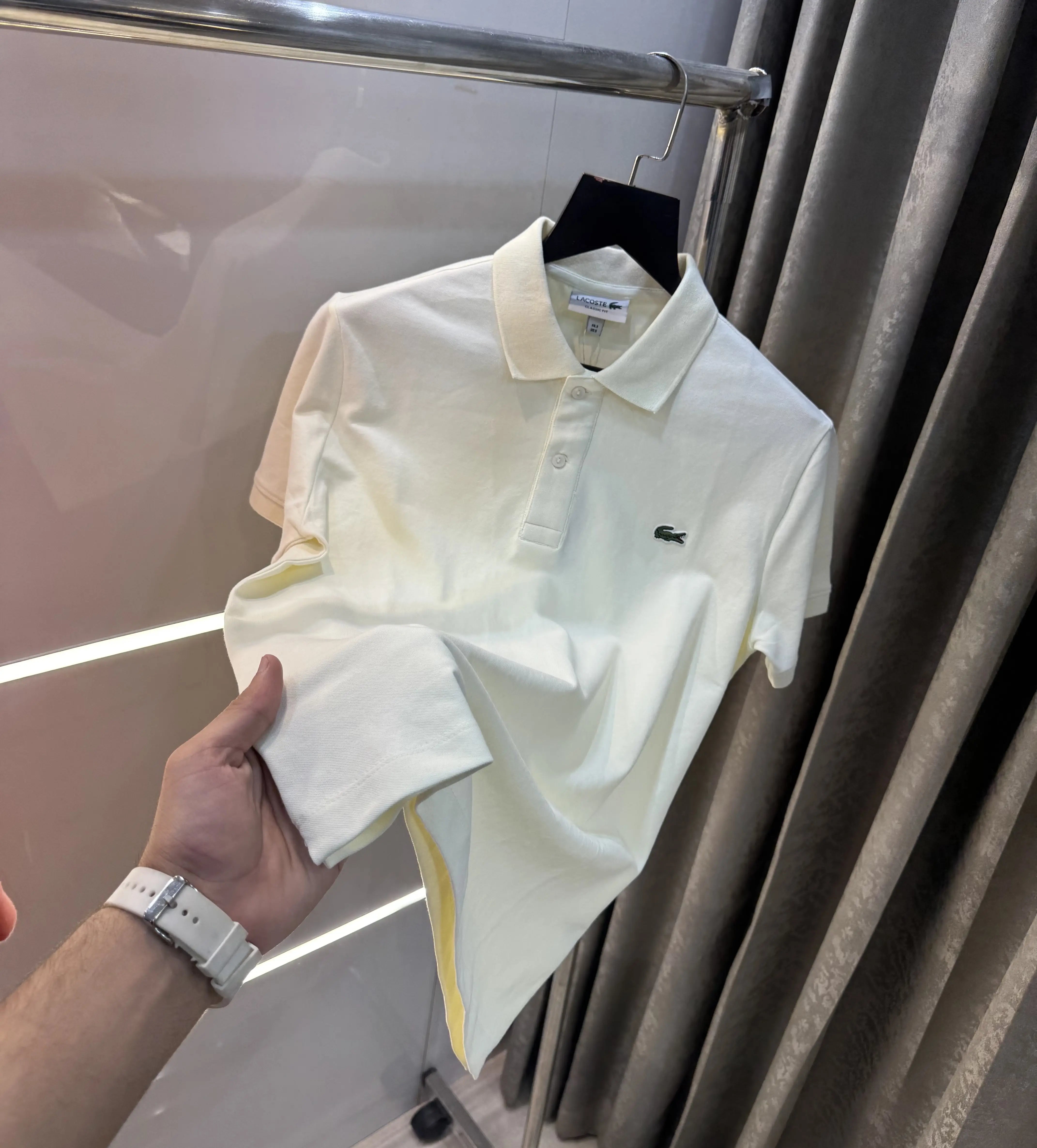 Lacost e Cream Embroidery Logo Premium Polo T-Shirt Secondary image