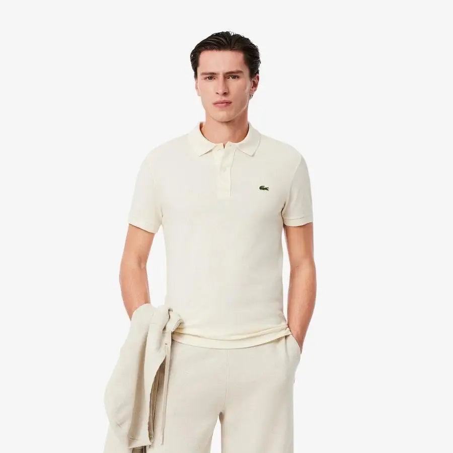 Lacost e Cream Embroidery Logo Premium Polo T-Shirt Main image