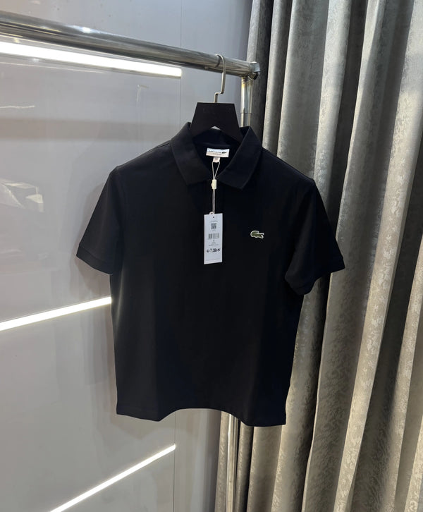 Lacost e Black Embroidery Logo Premium Polo T-Shirt