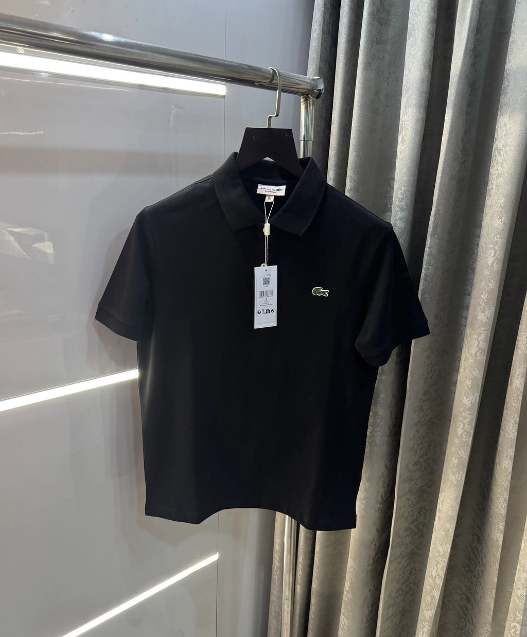 Lacost e Black Embroidery Logo Premium Polo T-Shirt