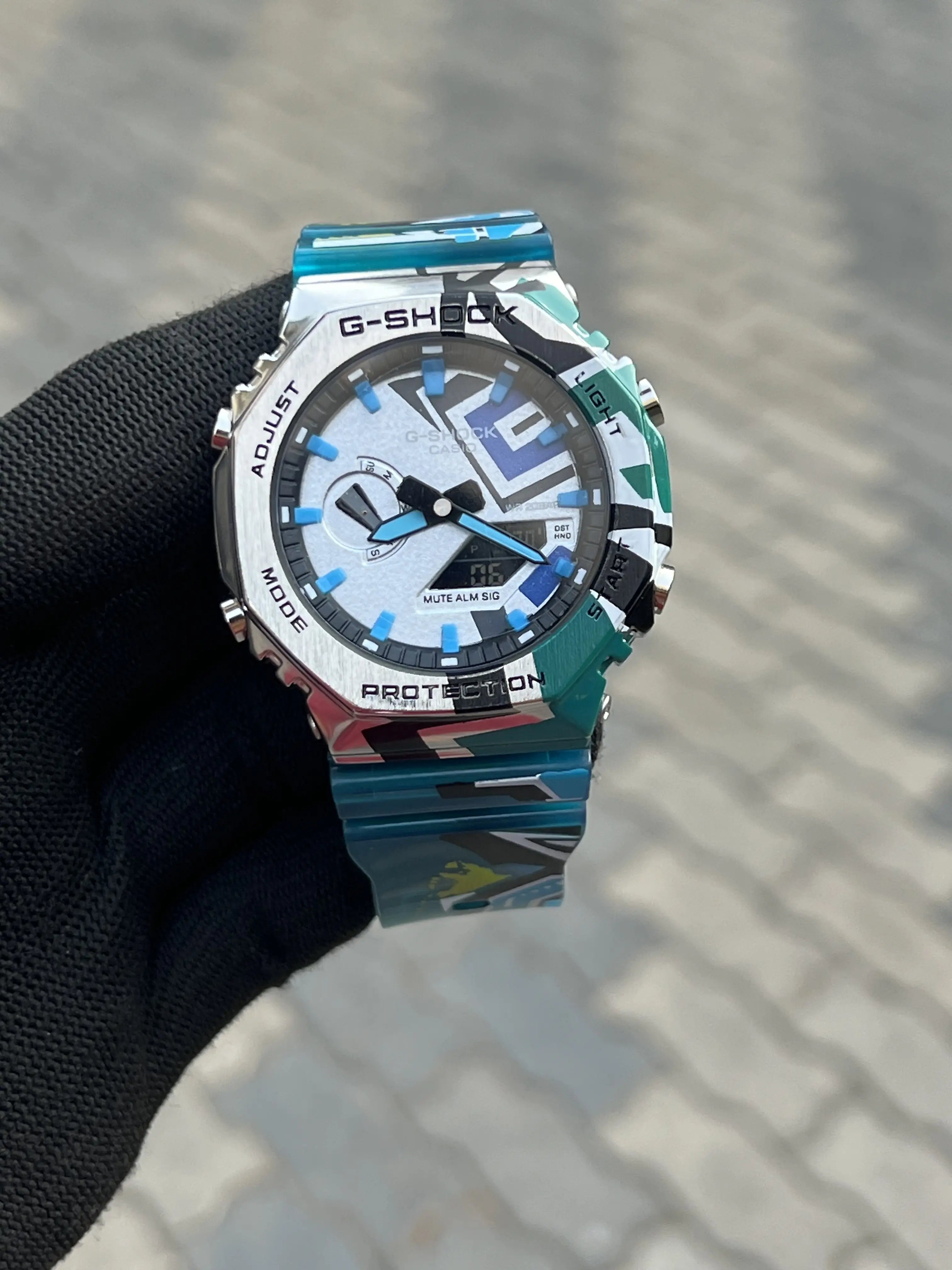 G Shock GM 2100 Green Blue Army