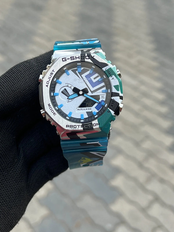 G Shock GM 2100 Green Blue Army