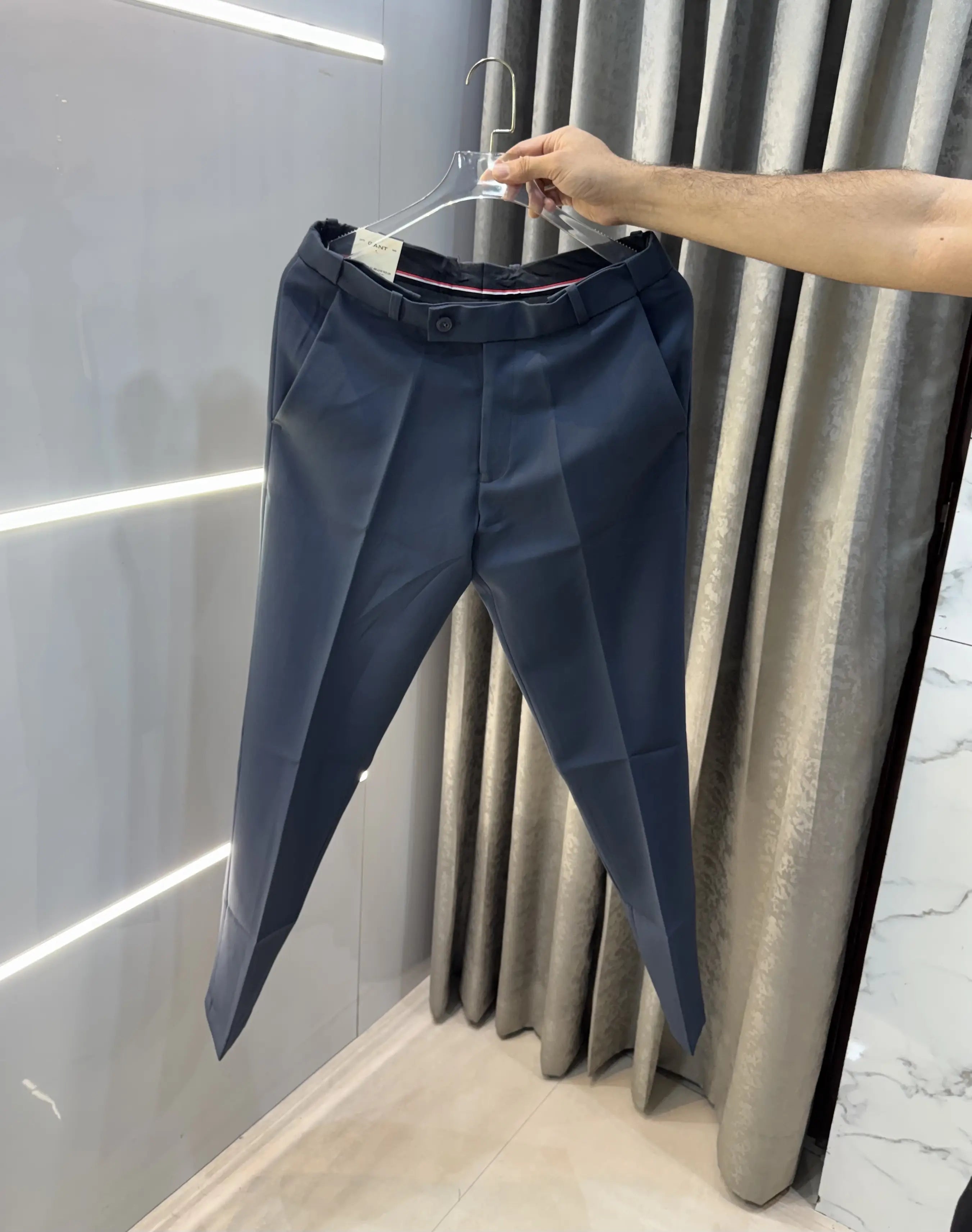 Gant Dark Grey Premium Imported Belt Strech Trouser