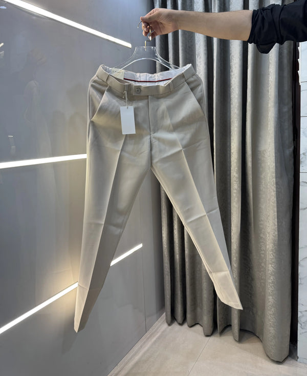 Gant Cream Premium Imported Belt Strech Trouser