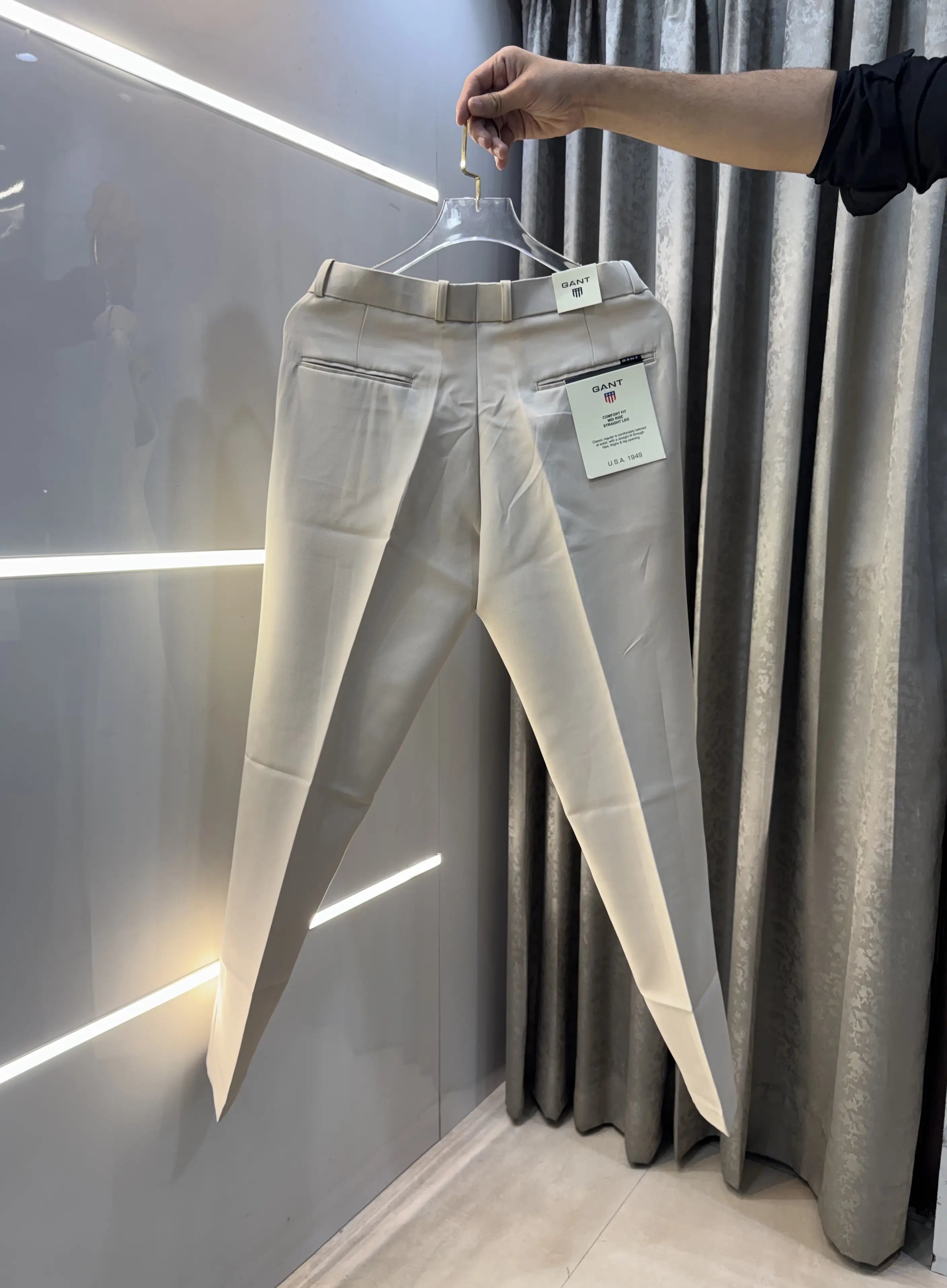 Gant Cream Premium Imported Belt Strech Trouser
