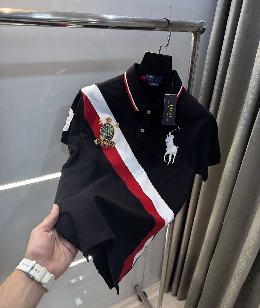 Ralph Lauren Black Embroidery Logo premium Polo T-shirt