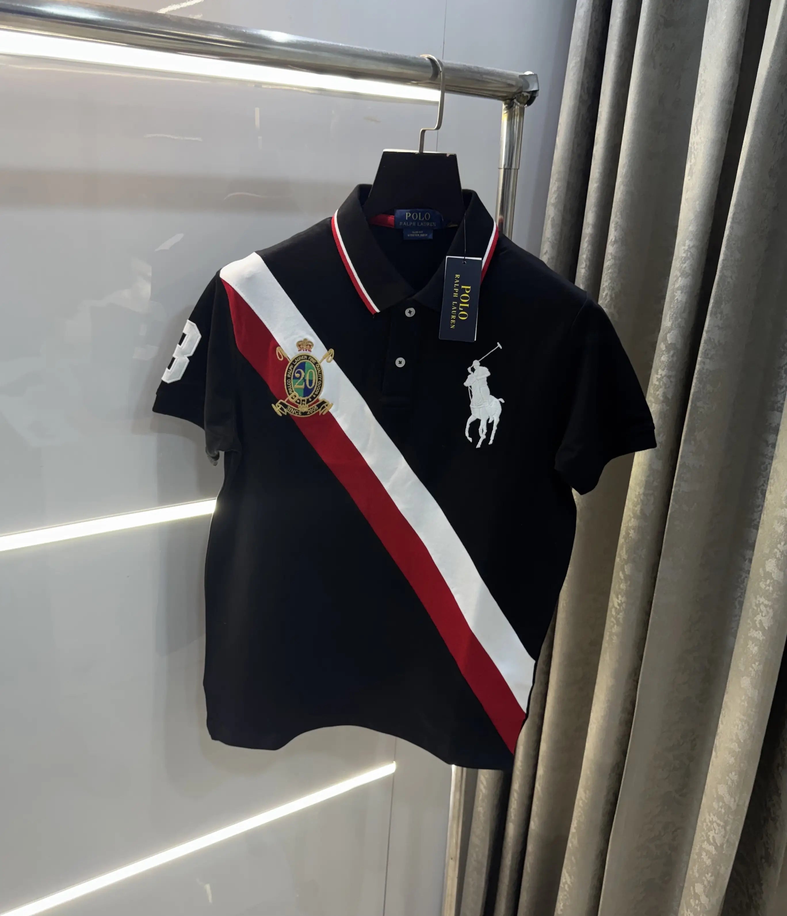 Ralph Lauren Black Embroidery Logo premium Polo T-shirt