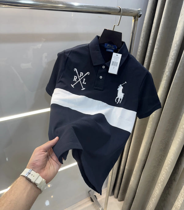 Ralph Lauren Navy Blue Embroidery Logo premium Polo T-shirt