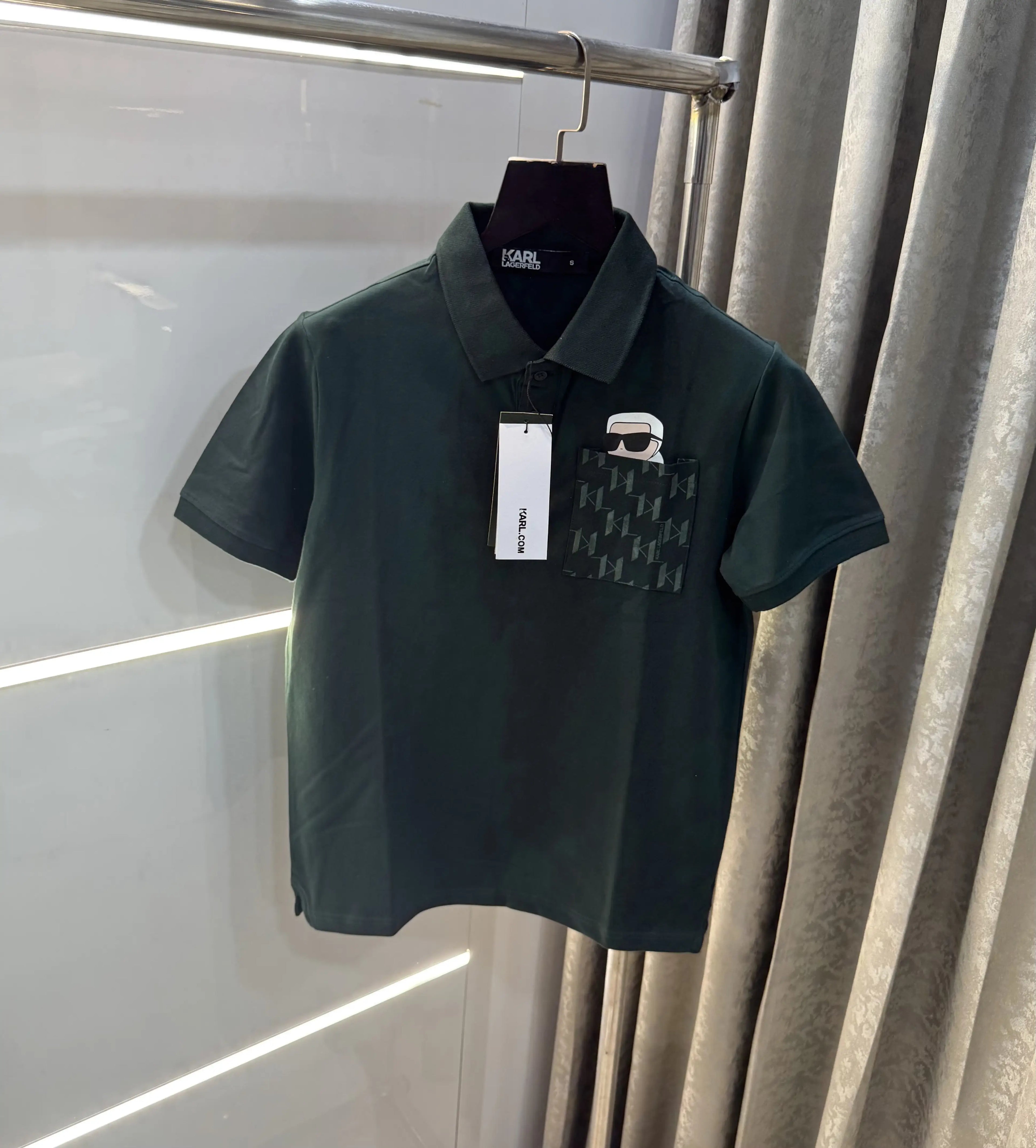 Karl Lagerfled Bottle Green Imported Polo T-Shirt