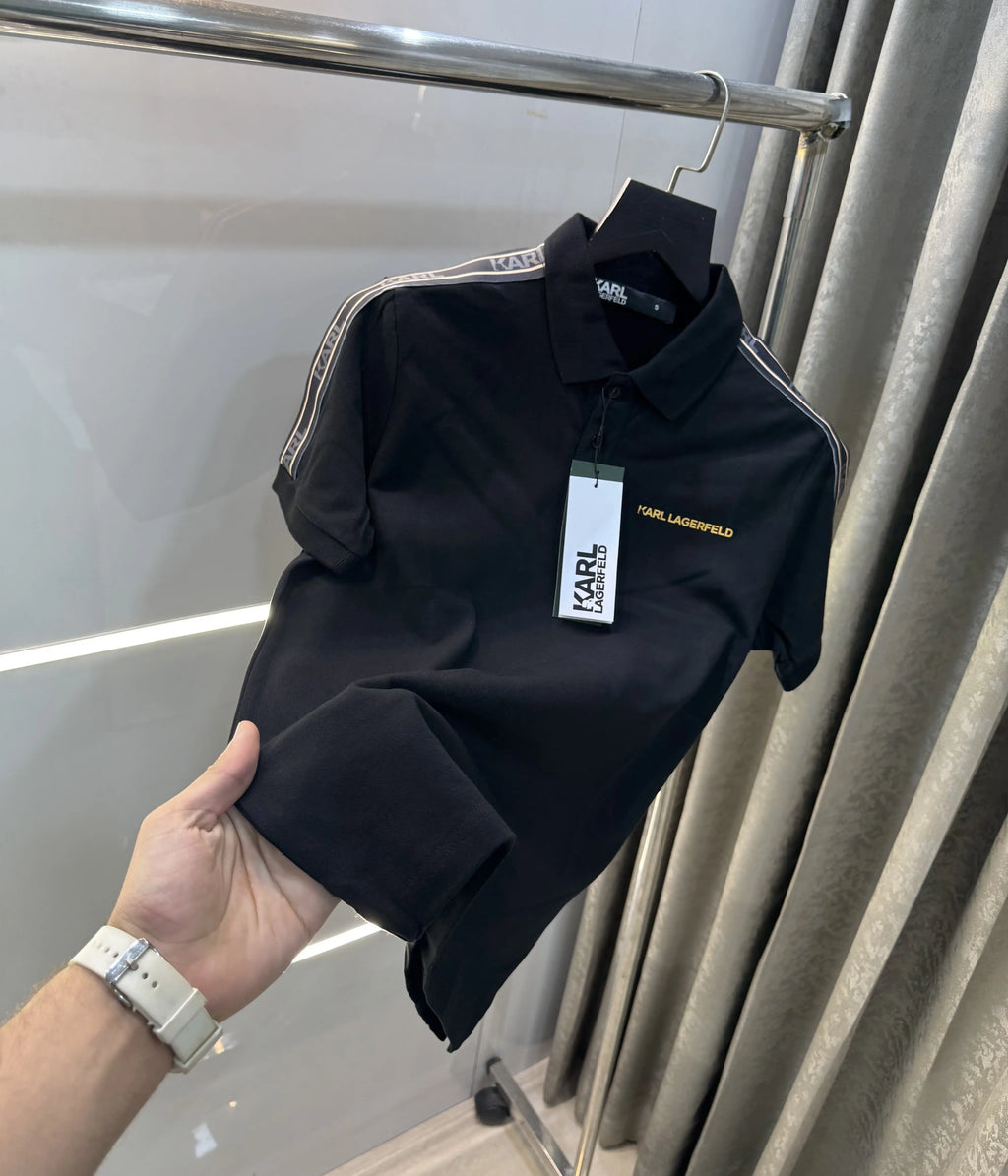 Karl Lagerfled Black Imported Polo T-Shirt