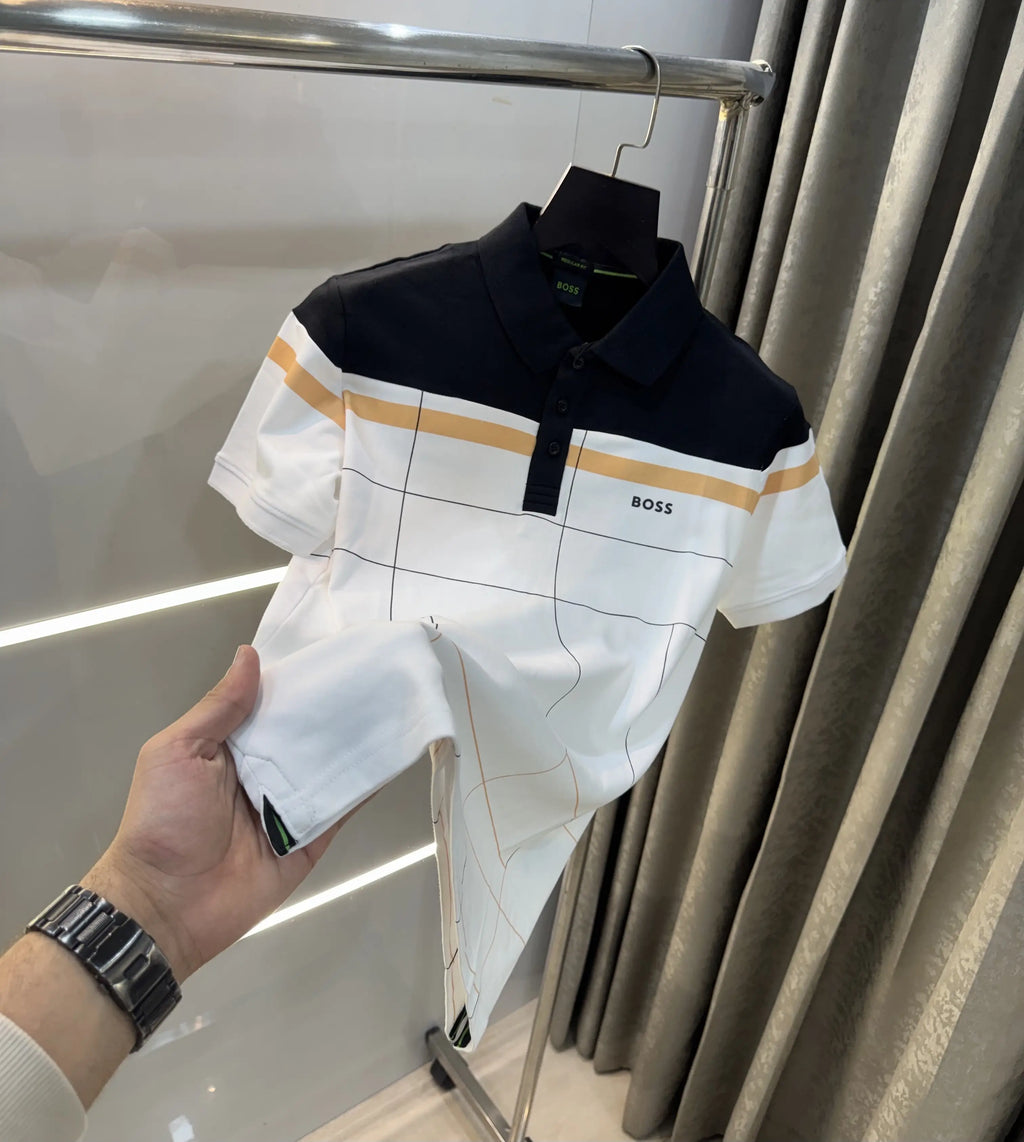 Hugo Boss White Premium Polo T-Shirt