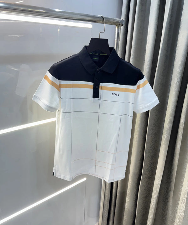 Hugo Boss White Premium Polo T-Shirt