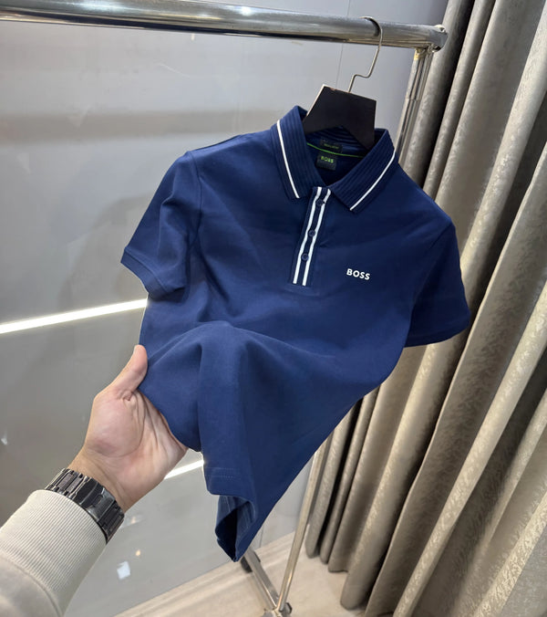 Hugo Boss Petrol Blue Premium Polo T-Shirt