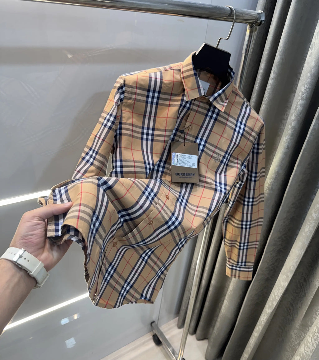 Burberry Beige Small Checks Premium Shirt
