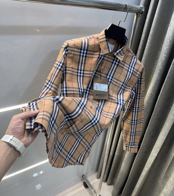 Burberry Beige Small Checks Premium Shirt