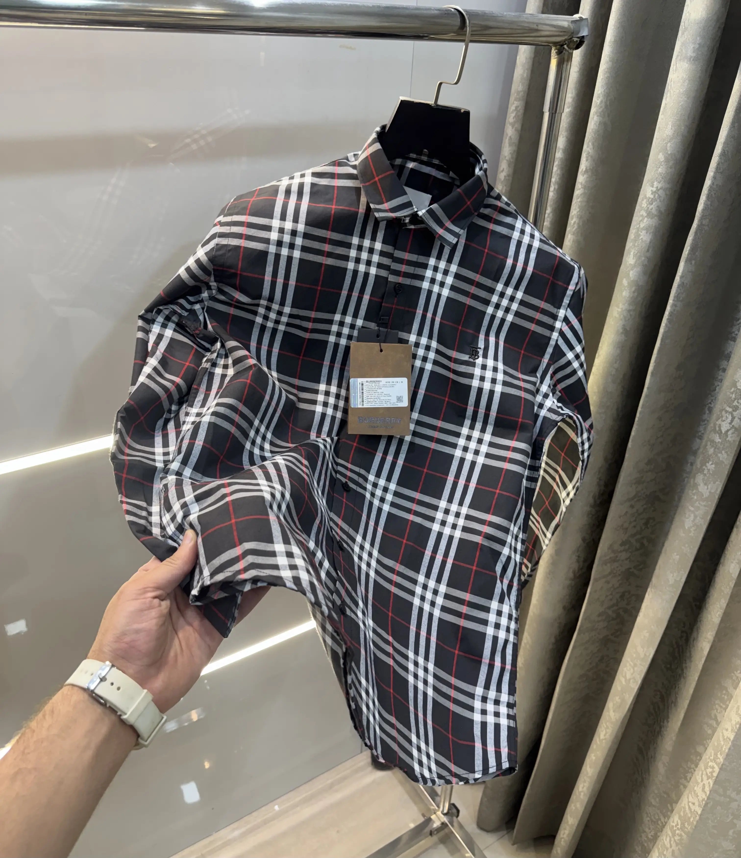 Burberry Black Small Checks Premium Shirt Main image