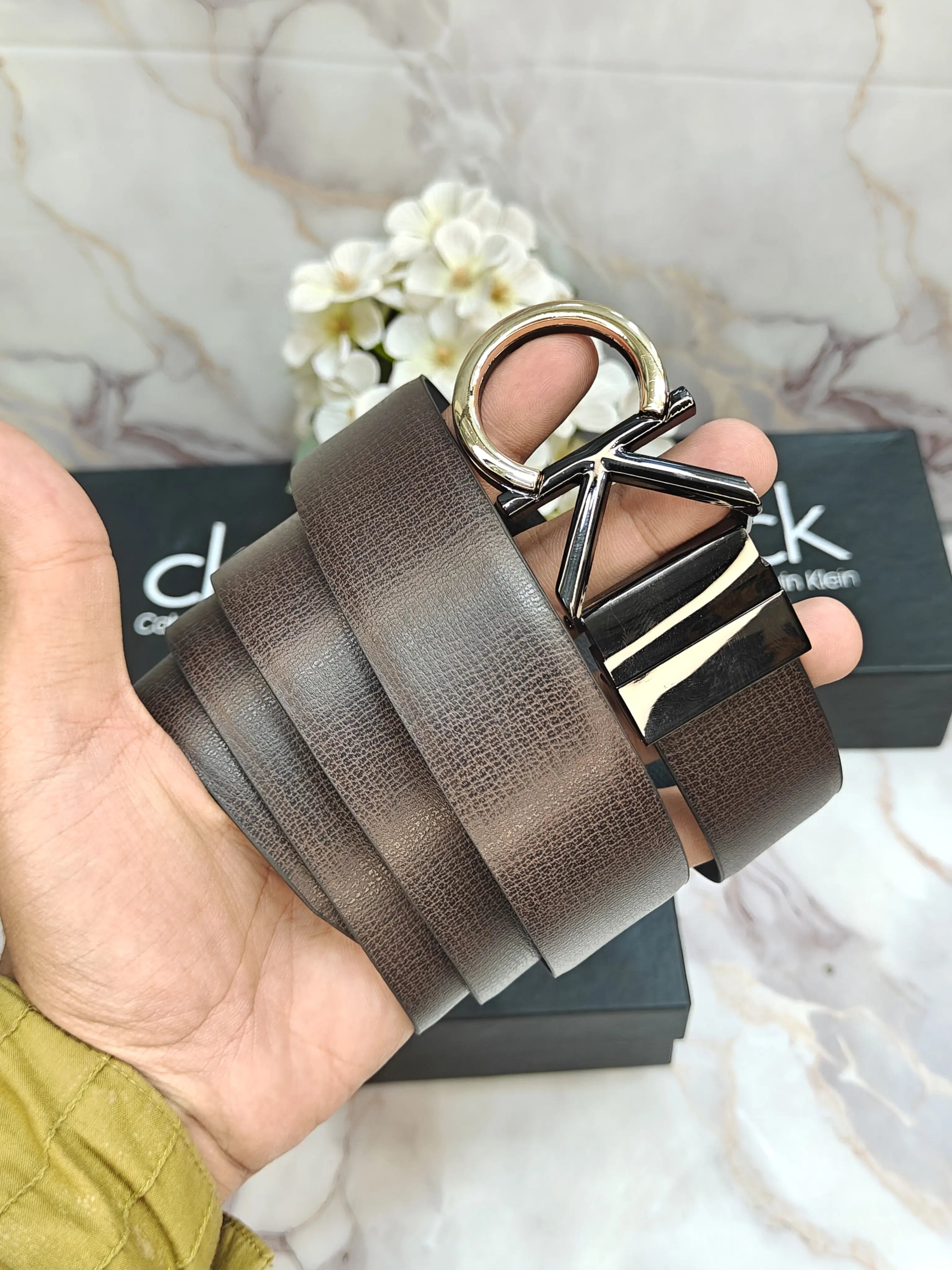 CK CALVIN KLEIN PREMIUM QUALITY REVERSEABLE BELT WITH OG BOX CK-510