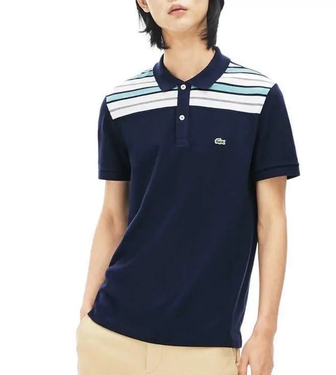 Lacost e Navy Blue Embroidery Logo Premium Polo T-Shirt Main image