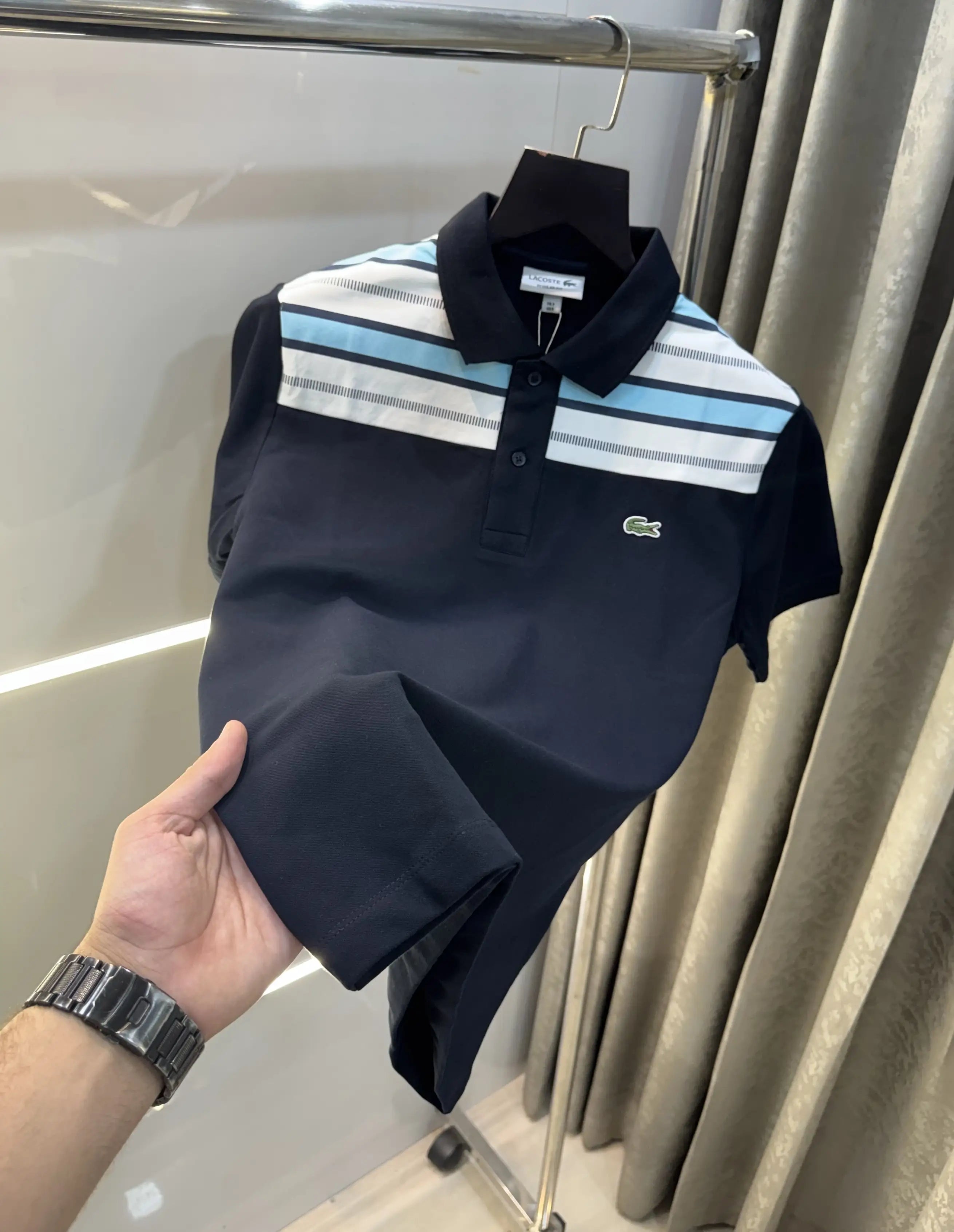 Lacost e Navy Blue Embroidery Logo Premium Polo T-Shirt Secondary image