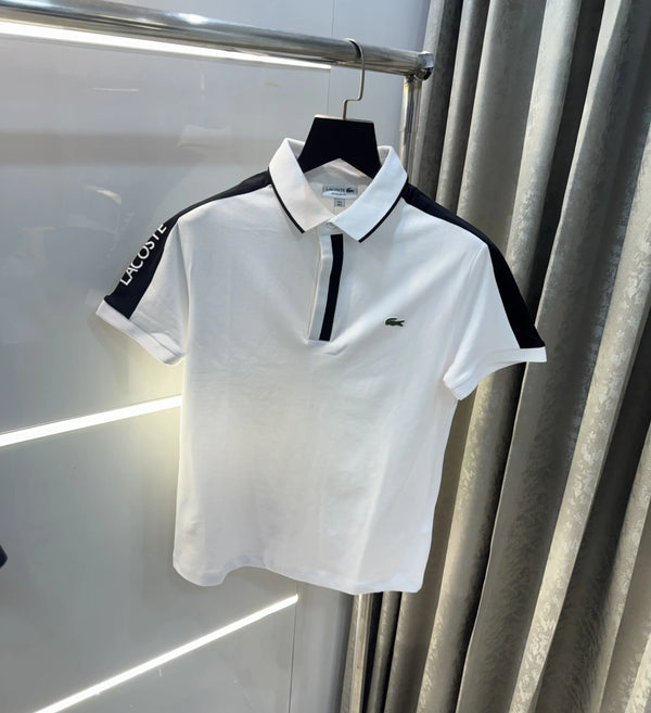 Lacost e White Zip Premium Polo T-Shirt