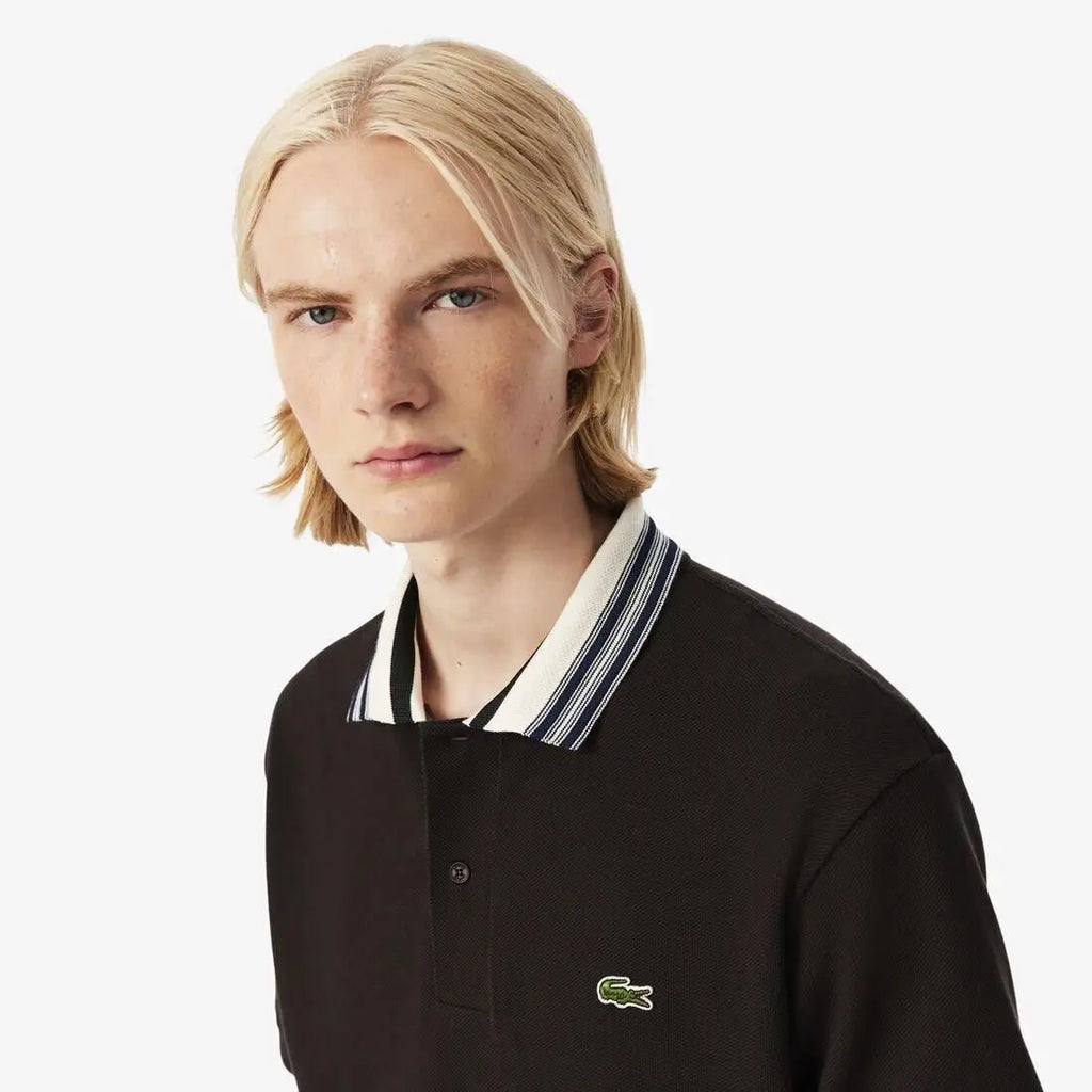 Lacost e Black Embroidery Logo Premium Polo T-Shirt
