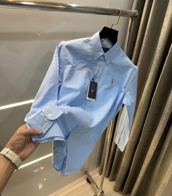 Ralph  Lauren Sky Blue Embroidery Logo Classic Shirt