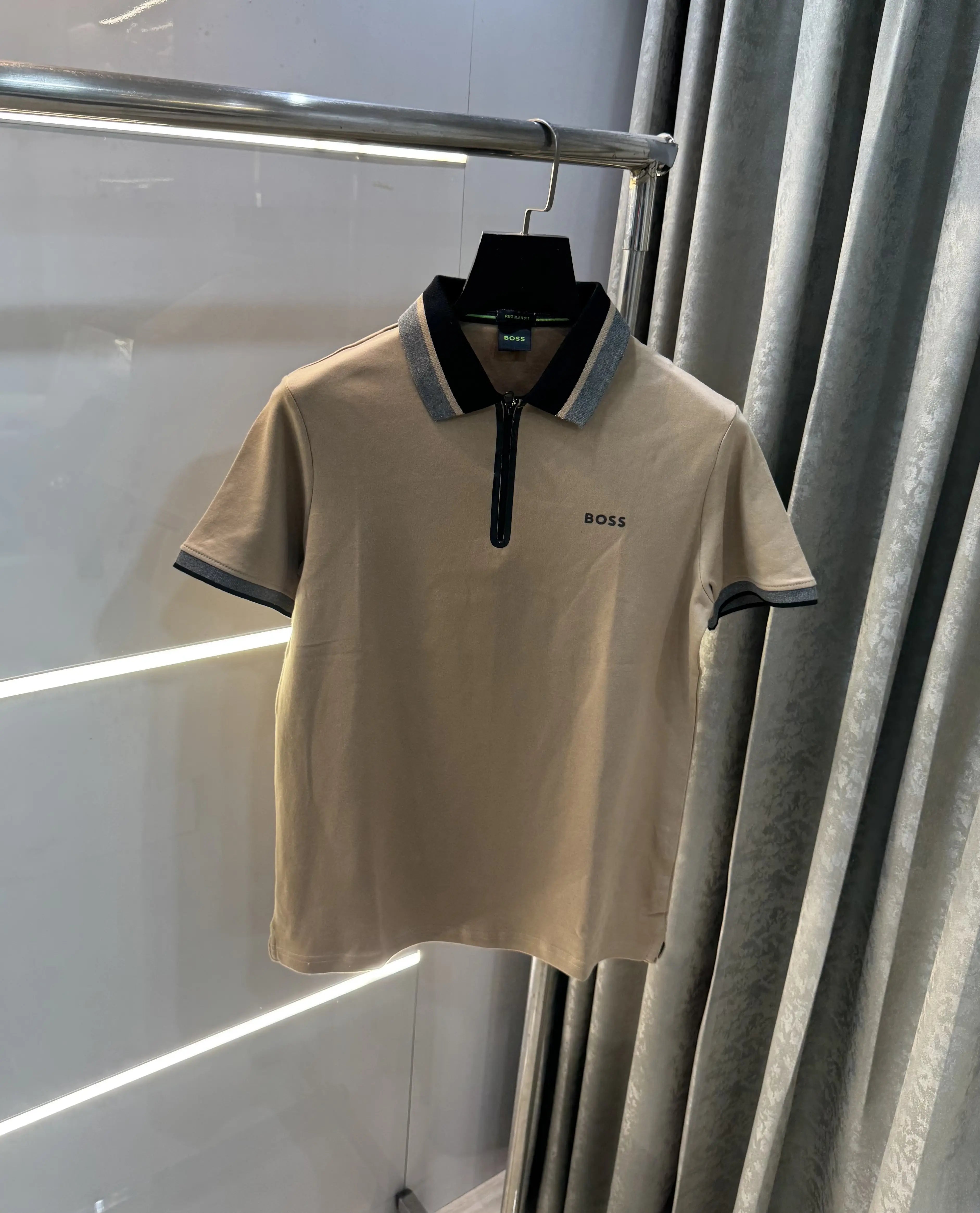 Hugo Boss Beige Premium Polo T-Shirt