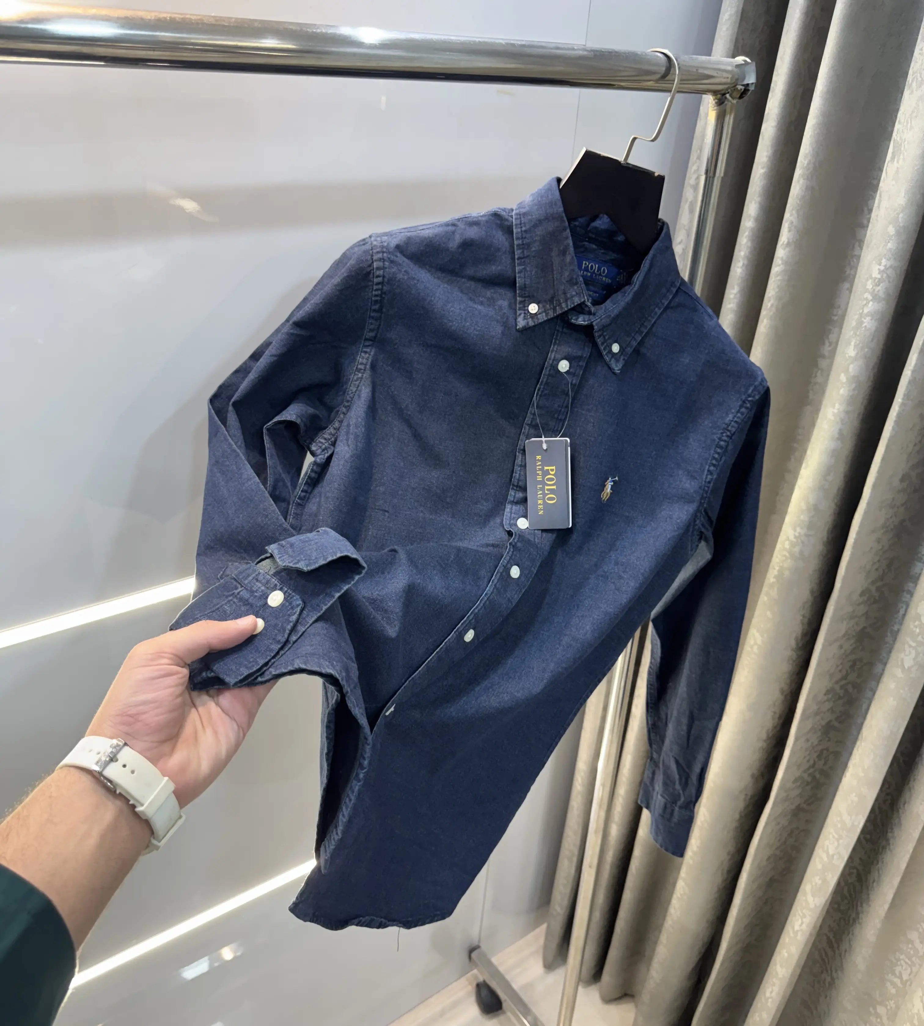 Ralp.h  Laure.n Dark Blue Embroidery Logo Denim Shirt Secondary image
