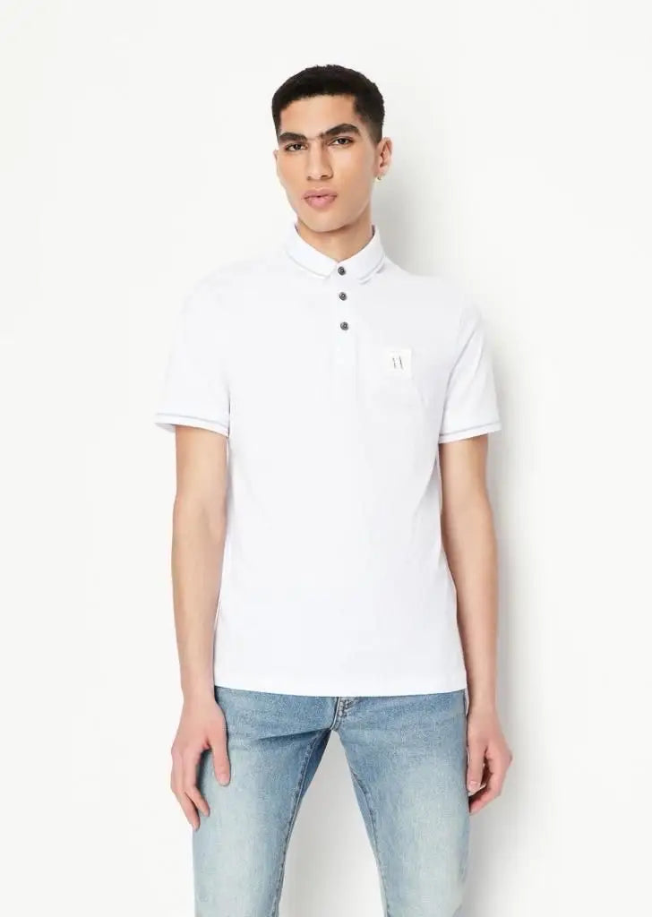 Arman i Exchange White Patch Logo Premium Polo T-Shirt
