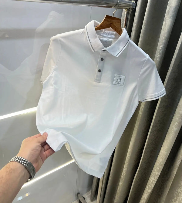 Arman i Exchange White Patch Logo Premium Polo T-Shirt