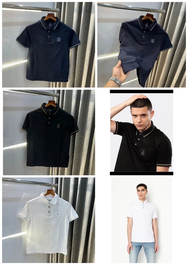Arman i Exchange White Patch Logo Premium Polo T-Shirt