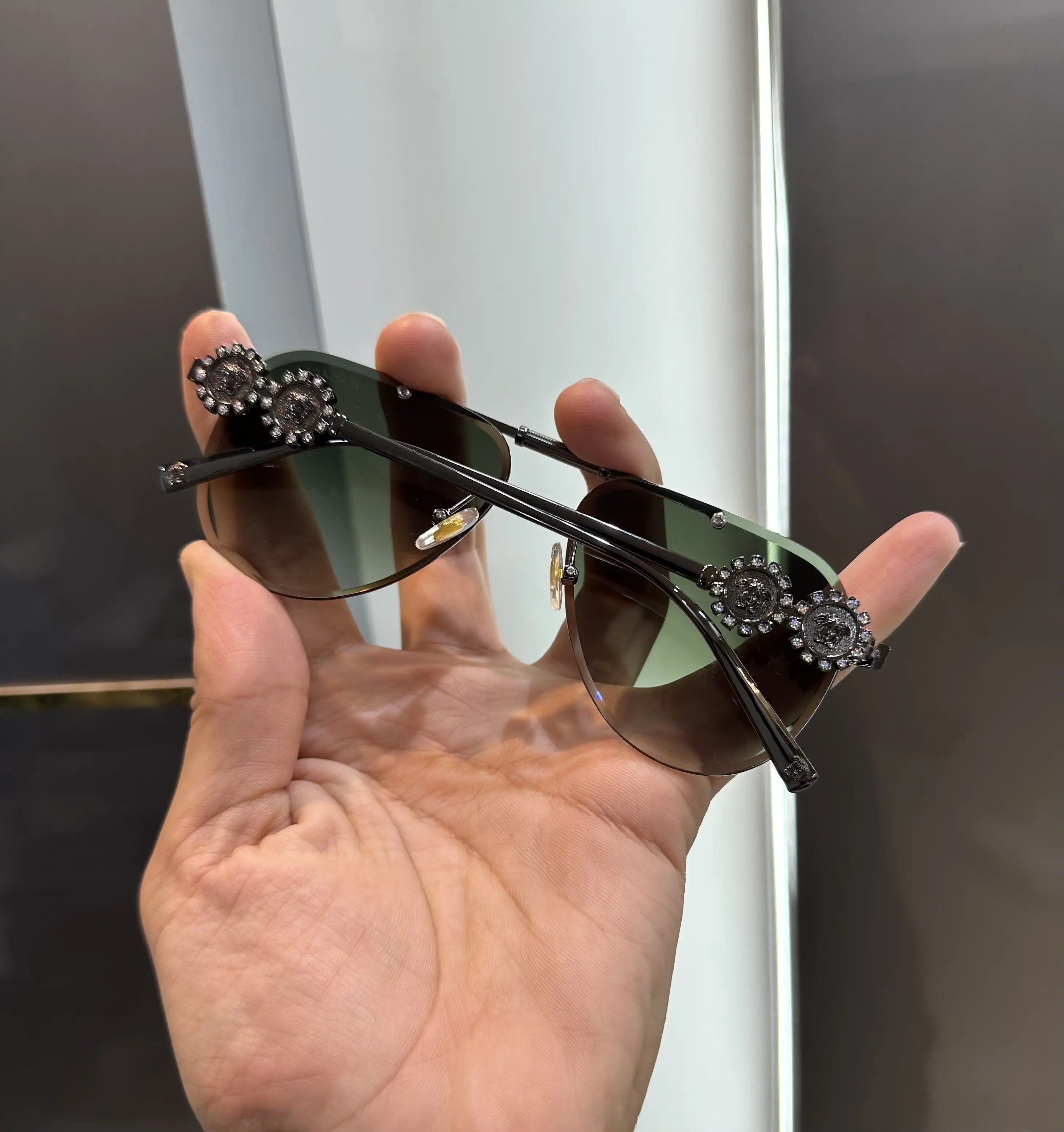 Versac e Gunmetal Green Premium Shades 3096
